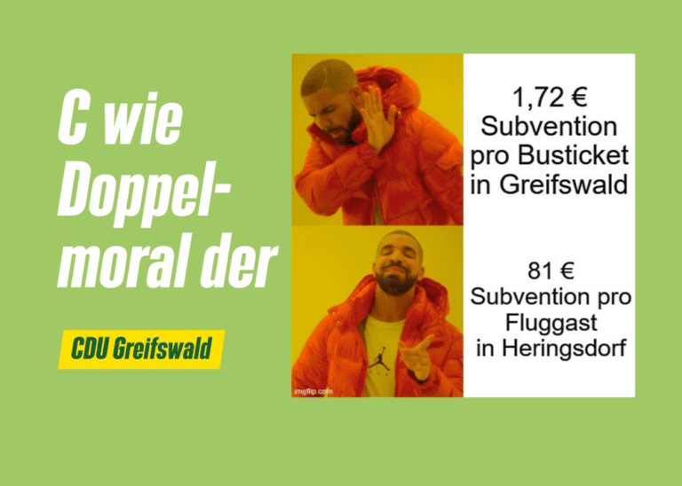 Doppelmoral und kein Willen zur Gestaltung der Greifswalder CDU