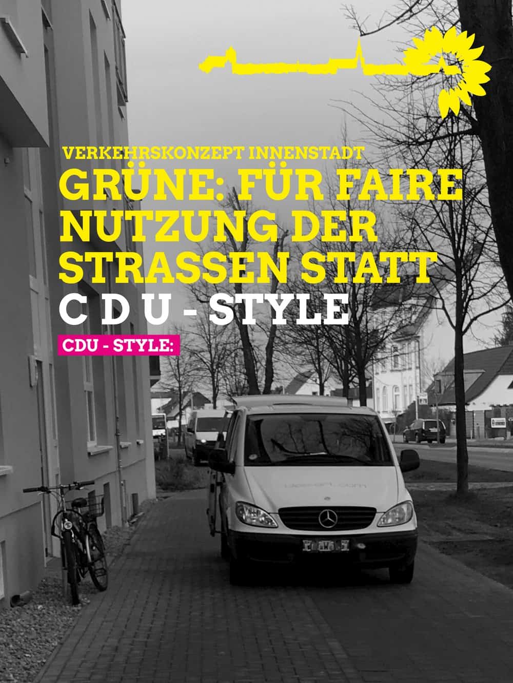 Grüne begrüßen ein ausgeglichenes Verkehrskonzept für die Innenstadt, mit einer fairen Nutzung der Straßen.