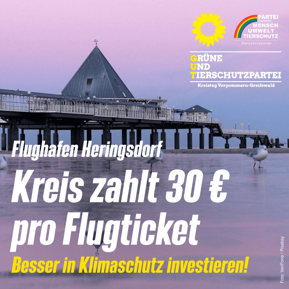 Kreis zahlt 30 Euro pro Flugticket! Besser in Klimaschutz investieren!