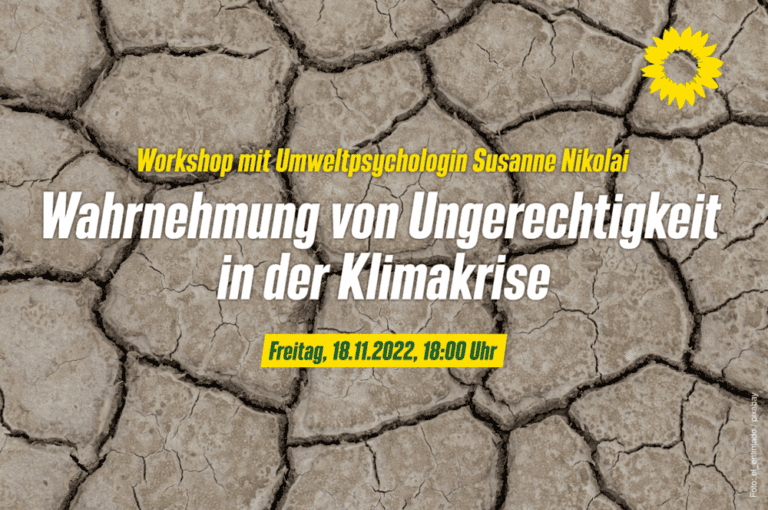 „Wahrnehmung von Ungerechtigkeit in der Klimakrise“ – Workshop mit Umweltpsychologin Susanne Nikolai